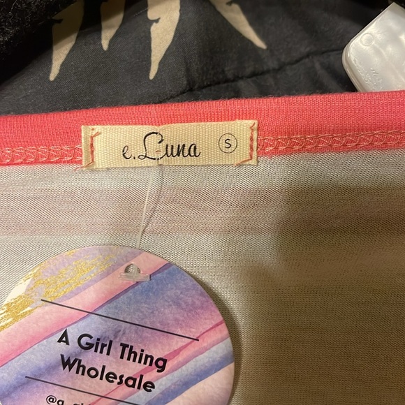 NWT E. Luna Multicolor Stripe Stretch Tee Shirt Size S - Picture 5 of 6